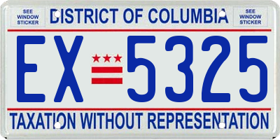 DC license plate EX5325