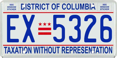 DC license plate EX5326
