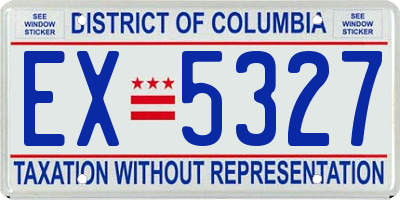 DC license plate EX5327