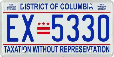DC license plate EX5330