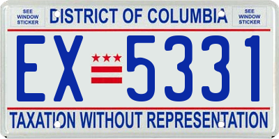 DC license plate EX5331