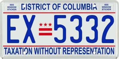 DC license plate EX5332