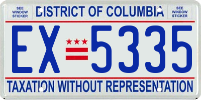 DC license plate EX5335