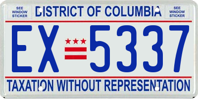 DC license plate EX5337