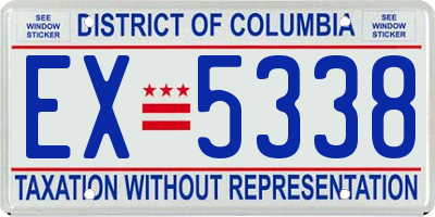DC license plate EX5338