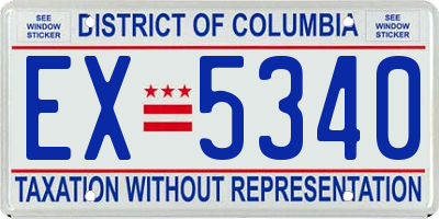 DC license plate EX5340