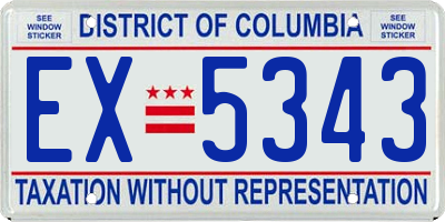 DC license plate EX5343