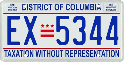DC license plate EX5344