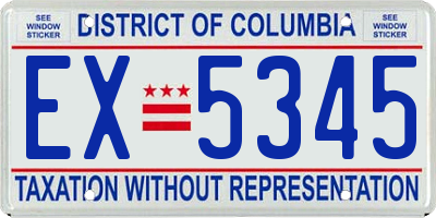 DC license plate EX5345