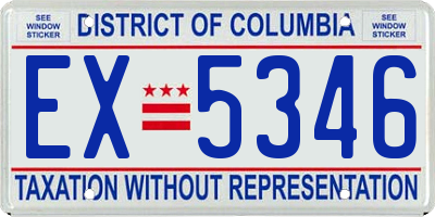 DC license plate EX5346