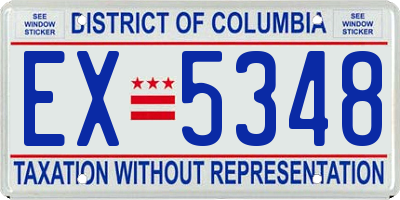 DC license plate EX5348