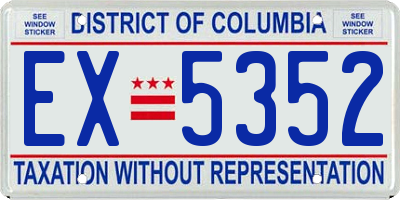 DC license plate EX5352