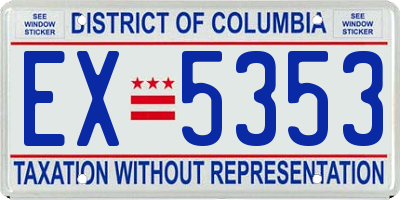 DC license plate EX5353