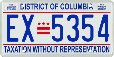 DC license plate EX5354