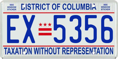 DC license plate EX5356