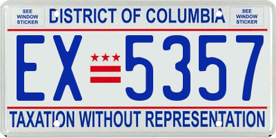 DC license plate EX5357