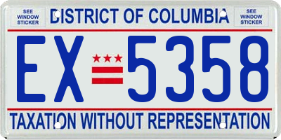 DC license plate EX5358