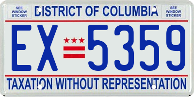 DC license plate EX5359