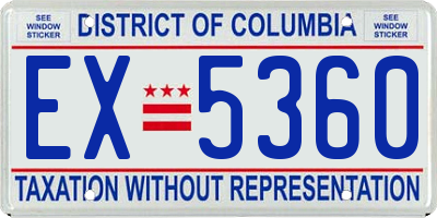 DC license plate EX5360