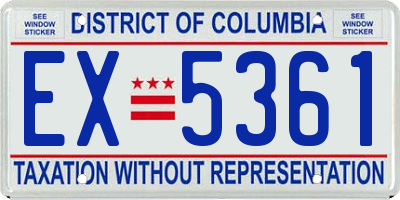 DC license plate EX5361