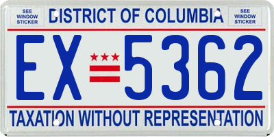 DC license plate EX5362