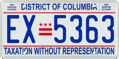 DC license plate EX5363
