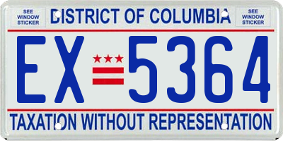 DC license plate EX5364