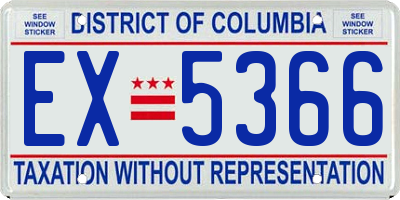 DC license plate EX5366