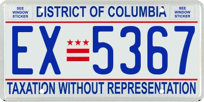 DC license plate EX5367