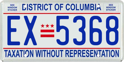 DC license plate EX5368