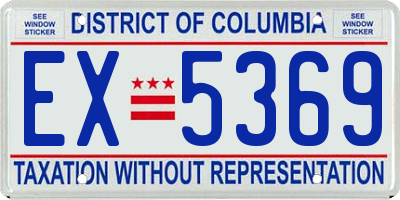 DC license plate EX5369