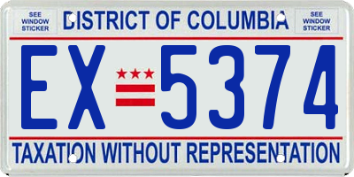 DC license plate EX5374