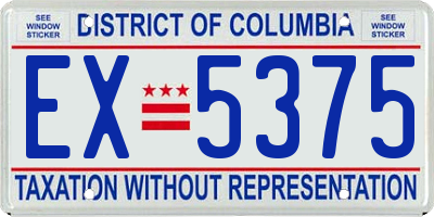 DC license plate EX5375