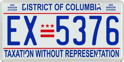 DC license plate EX5376