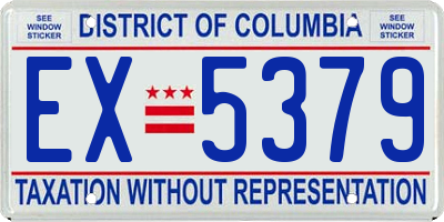 DC license plate EX5379