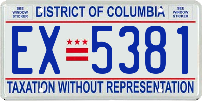 DC license plate EX5381