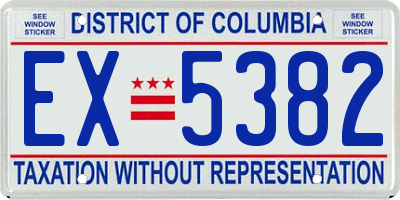 DC license plate EX5382