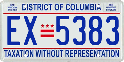 DC license plate EX5383