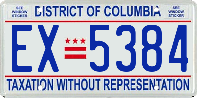 DC license plate EX5384