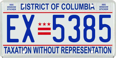 DC license plate EX5385