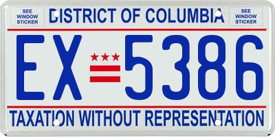 DC license plate EX5386