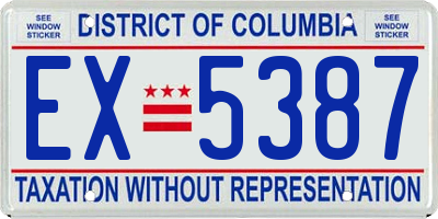 DC license plate EX5387