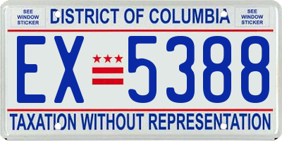 DC license plate EX5388