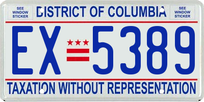 DC license plate EX5389