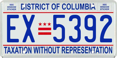 DC license plate EX5392