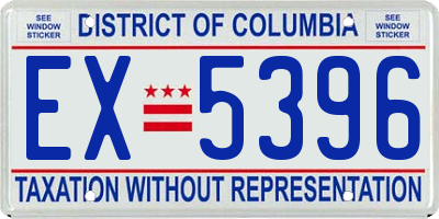 DC license plate EX5396