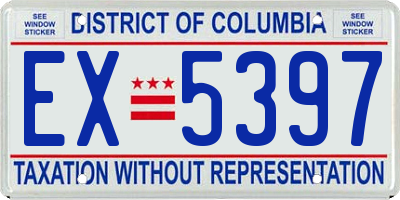 DC license plate EX5397