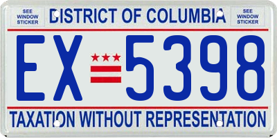 DC license plate EX5398