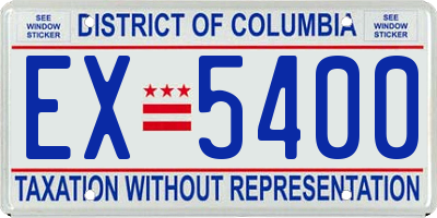 DC license plate EX5400