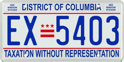 DC license plate EX5403